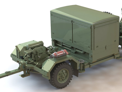 Stromerzeugeraggregat 15 kW SEA 15 kW German military trailer launcher for the MIM-Patriot SAM 3D 模型