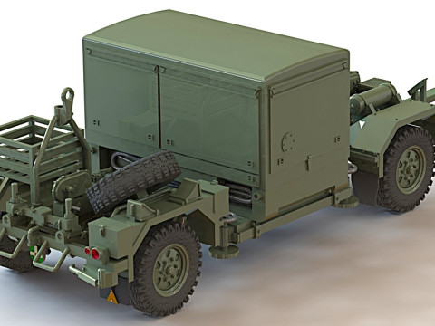 Stromerzeugeraggregat 15 kW SEA 15 kW German military trailer launcher for the MIM-Patriot SAM 3D Model
