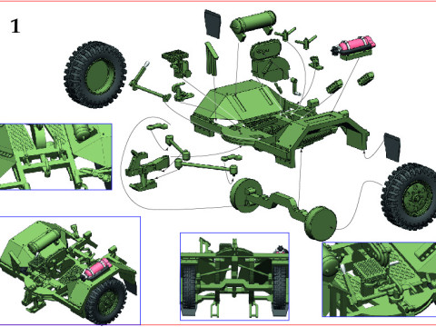 Stromerzeugeraggregat 15 kW SEA 15 kW German military trailer launcher for the MIM-Patriot SAM 3D Model