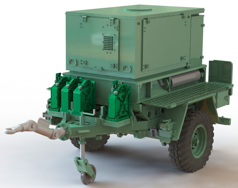 Trailer-Mounted 100 kW Diesel Generator Modelo 3D .c4d .max .obj .3ds .fbx .stl .blend 