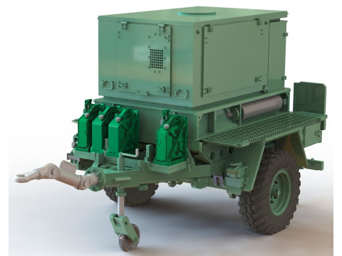 Trailer-Mounted 100 kW Diesel Generator 3D Model