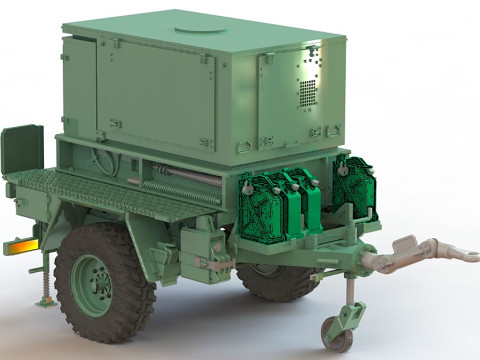 Trailer-Mounted 100 kW Diesel Generator Modelo 3D