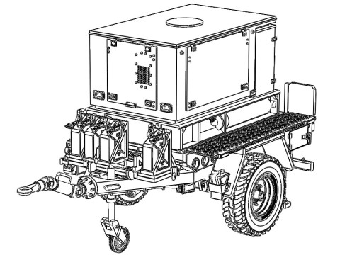 Trailer-Mounted 100 kW Diesel Generator Modelo 3D