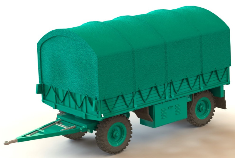 मानक 3-टन सैन्य ट्रेलर बुंडेसवेहर 3D मॉडल .c4d .max .obj .3ds .fbx .stl .blend 