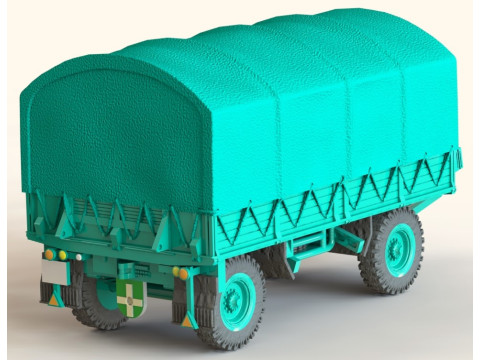 मानक 3-टन सैन्य ट्रेलर बुंडेसवेहर 3D मॉडल