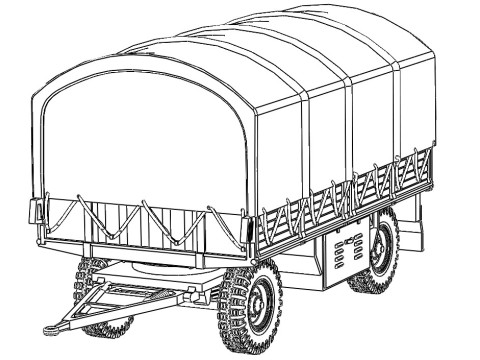 मानक 3-टन सैन्य ट्रेलर बुंडेसवेहर 3D मॉडल