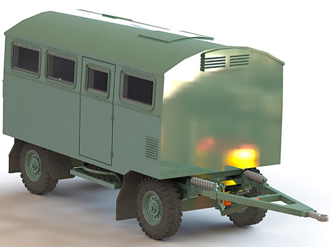 Military box trailer BWB 2300127 3D Model