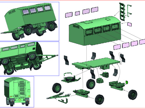 Military box trailer BWB 2300127 3D Model