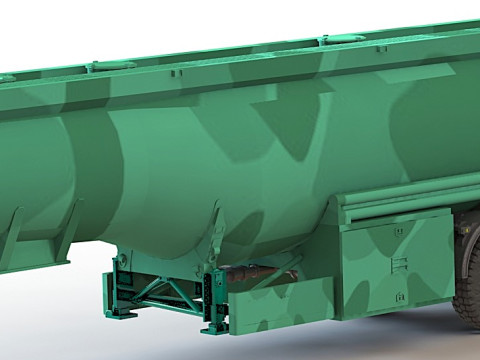 Autocarro IVECO Trakker AT380T50WT-P 6x6 con semirimorchio cisterna blindata Modello 3D