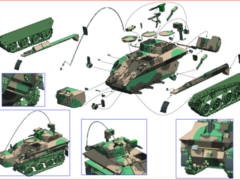 Lekki powietrzno-desantowy pojazd bojowy Wiesel 1 TOW Model 3D
