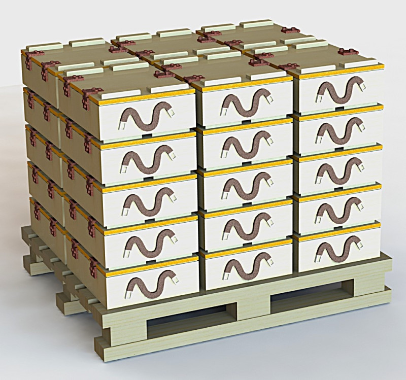 556 mm'lik kartuşlar için kutulu palet 4 MILAN F2 güdümlü füze içeren kutu 3D Model .c4d .max .obj .3ds .fbx .stl .blend