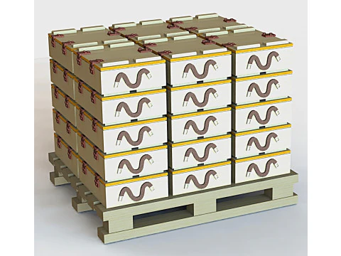 Palet con cajas para cartuchos de 556 mm Caja con 4 misiles guiados MILAN F2 Modelo 3D