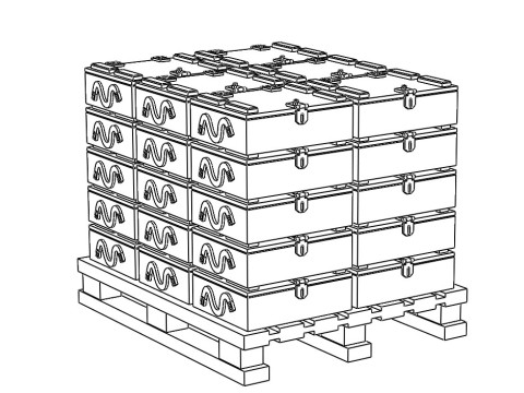 556 mm'lik kartuşlar için kutulu palet 4 MILAN F2 güdümlü füze içeren kutu 3D Model