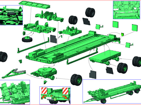 Anhanger 6-Rad 15 t Panzerbrcke Modèle 3D