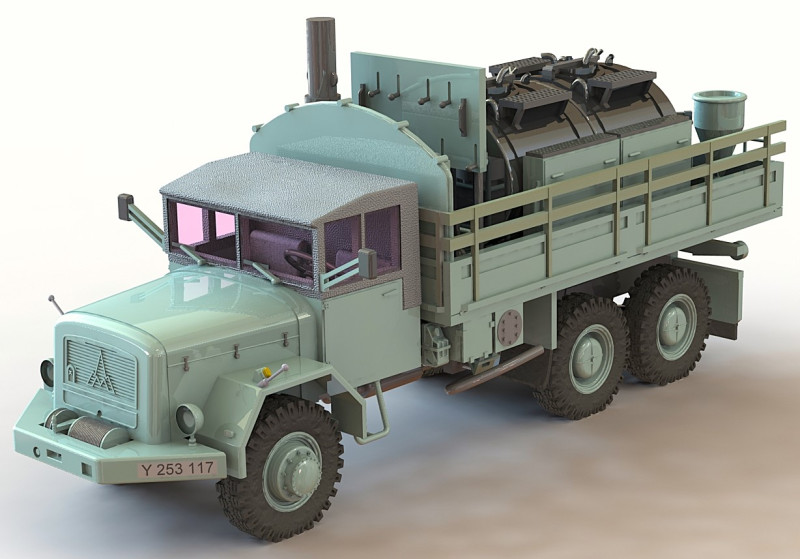 Decontamination equipment on truck LKW 7t 3D Model .c4d .max .obj .3ds .fbx .stl .blend