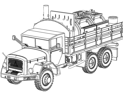 Decontamination equipment on truck LKW 7t 3D Model