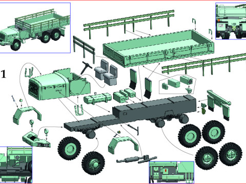 Decontamination equipment on truck LKW 7t 3D Model