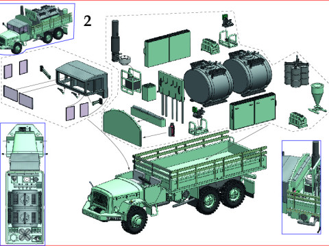 Decontamination equipment on truck LKW 7t 3D Model