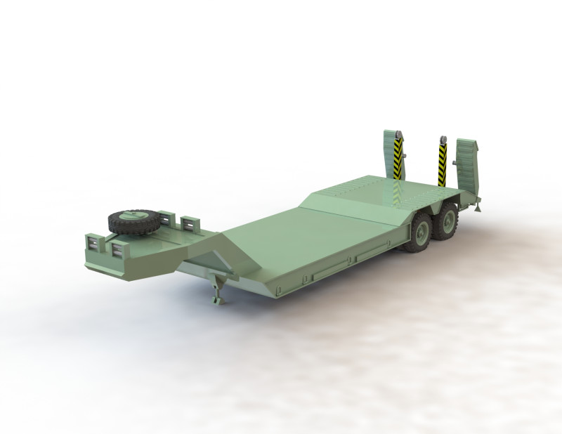 Kassbohrer -인형- 4축 군용 로우 로더 Bundeswehr BW Tieflader 3D 모델 .c4d .max .obj .3ds .fbx .stl .blend 