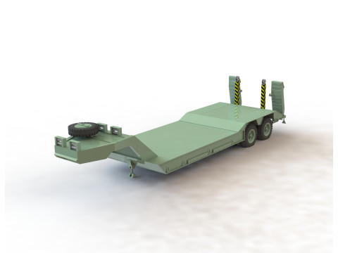 Kassbohrer -Doll- 4 assi militare a pianale ribassato Bundeswehr BW Tieflader Modello 3D