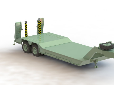 Kassbohrer -인형- 4축 군용 로우 로더 Bundeswehr BW Tieflader 3D 모델