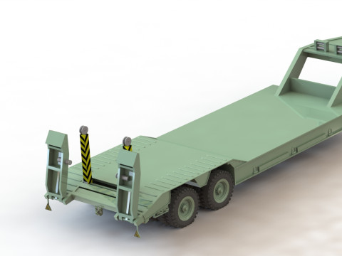 Kassbohrer -인형- 4축 군용 로우 로더 Bundeswehr BW Tieflader 3D 모델