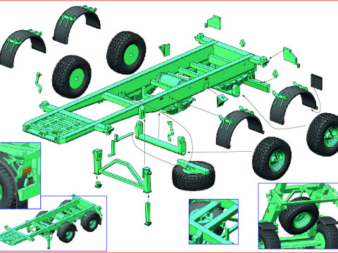 Transportasi Schmitz SAnh Tipe SCF 20 Model 3D