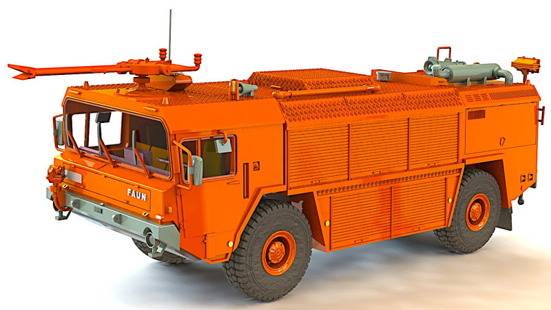 FAUN FlKfz 3000 brandweerwagen 3D Model .c4d .max .obj .3ds .fbx .stl .blend 