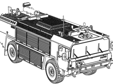 FAUN FlKfz 3000 brandweerwagen 3D Model