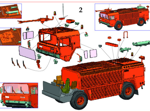 FAUN FlKfz 3000 brandweerwagen 3D Model