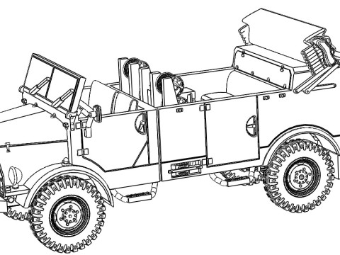 Borgward B 2000 AO Funkkraftwagen Fekw 3D Модель