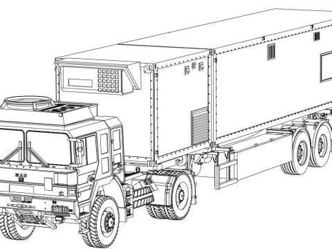 HX 81 SaZgM 70t Military Trucks Germany 3D Model