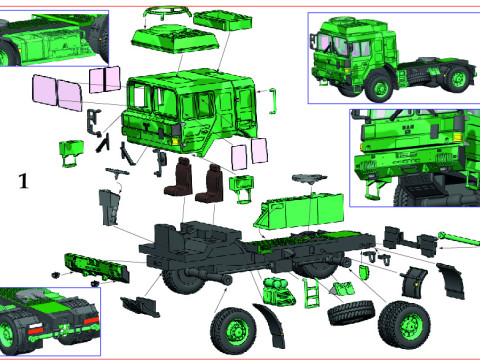 HX 81 SaZgM 70t 軍用トラック ドイツ 3Dモデル