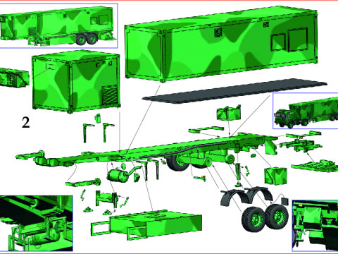 HX 81 SaZgM 70t 軍用トラック ドイツ 3Dモデル