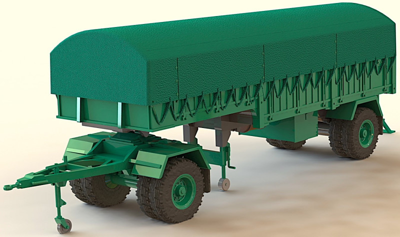 Blumhardt Semi-trailer with tarp 3D Model .c4d .max .obj .3ds .fbx .stl .blend 