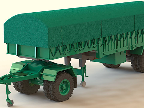 Naczepa Blumhardt z plandeką Model 3D