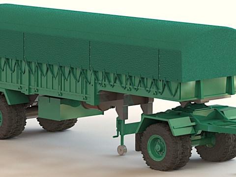 Blumhardt Semi-trailer with tarp 3D Model