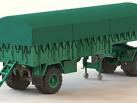 Blumhardt Semi-trailer with tarp 3D Model