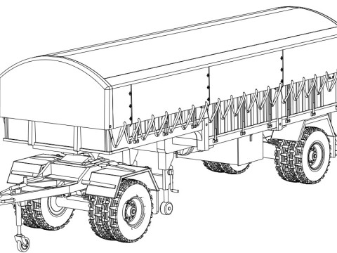 Blumhardt Semi-trailer with tarp 3D Model