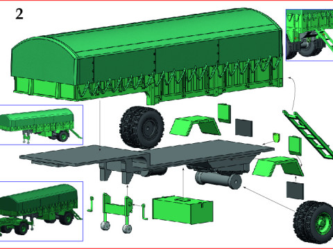 Blumhardt Semi-trailer with tarp 3D Model