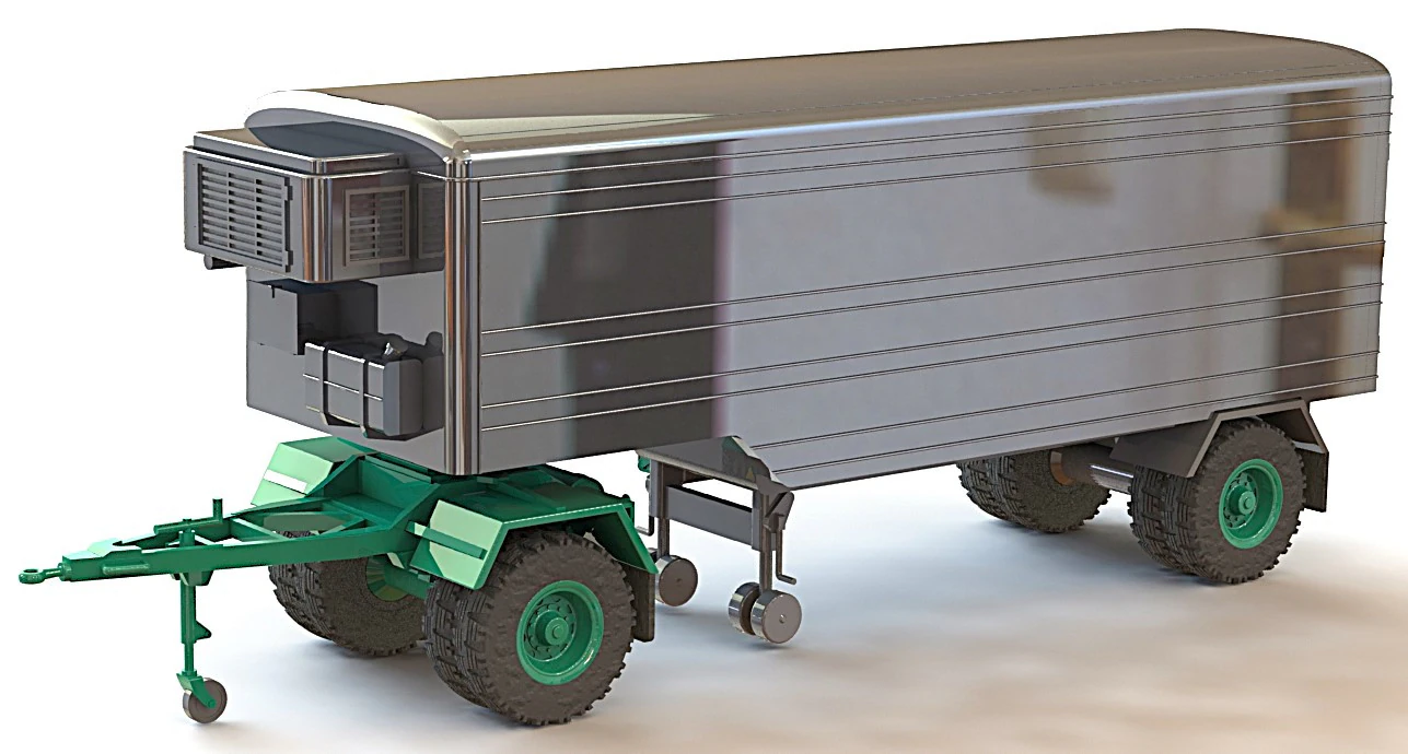 Blumhardt Refrigerated Semi-trailer 3D Model .c4d .max .obj .3ds .fbx .stl .blend