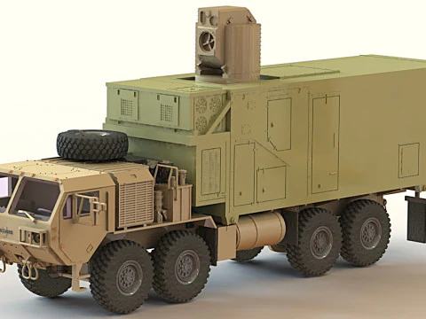 Oshkosh militaire militaire vrachtwagen met laserstraalbesturingssysteem 3D Model