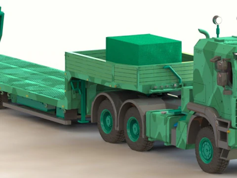 IVECO Trakker AT380T50WT-P 6x6 Truck with Sattelanhanger IVECO 3D Model