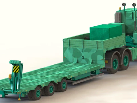 IVECO Trakker AT380T50WT-P 6x6 Truck with Sattelanhanger IVECO 3D Model
