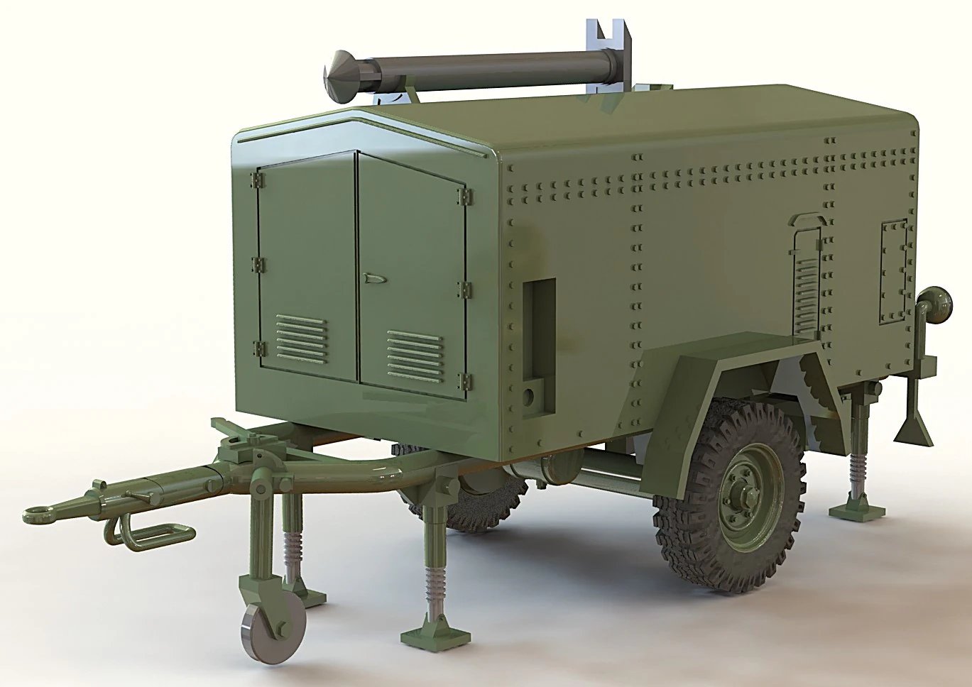 Field oven on trailer 2 wheel 15 t 3D Model .c4d .max .obj .3ds .fbx .stl .blend 