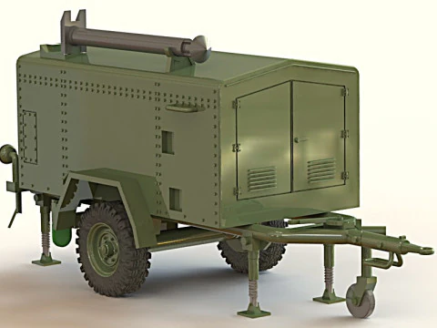 Field oven on trailer 2 wheel 15 t 3D Model