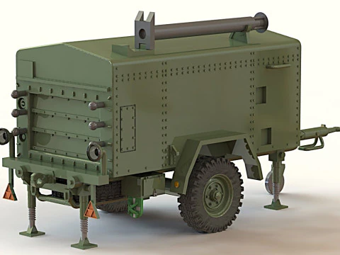 Field oven on trailer 2 wheel 15 t 3D Model