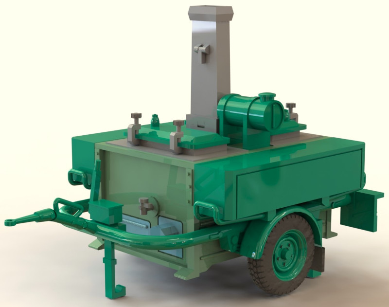 Fornello da cucina da campo 57-4 su un rimorchio speciale Modello 3D .c4d .max .obj .3ds .fbx .stl .blend 