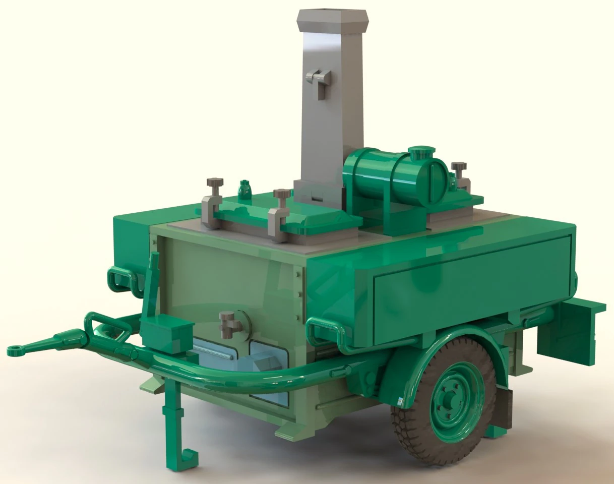 Field kitchen stove 57-4 on a special trailer 3D Model .c4d .max .obj .3ds .fbx .stl .blend