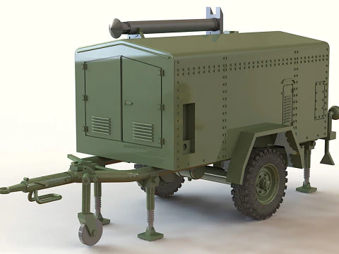 Piec polowy na przyczepie 2-kołowy 15 t Model 3D